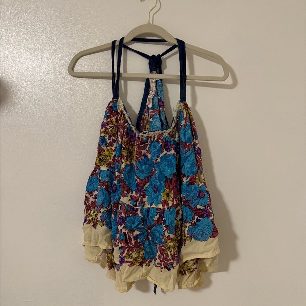 ⭐️ RARE ⭐️ Free People One Floral tiered halter top